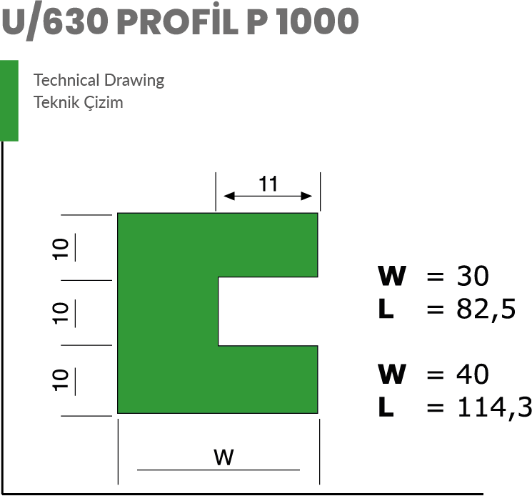 U/630 PROFİL P 1000